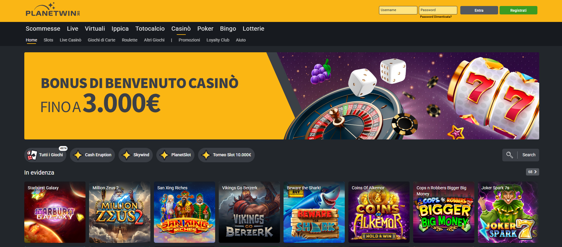 planetwin365 casino live